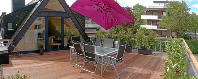 Dachterrasse unserer Ferienwohnung